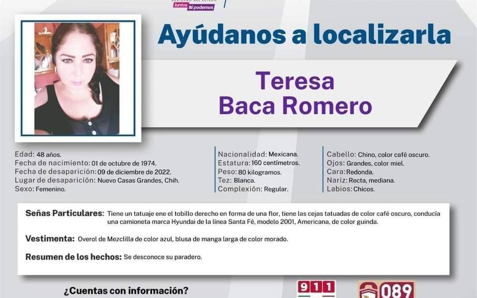 Localizan sin vida a Teresa; estaba desaparecida desde diciembre - El  Heraldo de Chihuahua | Noticias Locales, Policiacas, de México, Chihuahua y  el Mundo