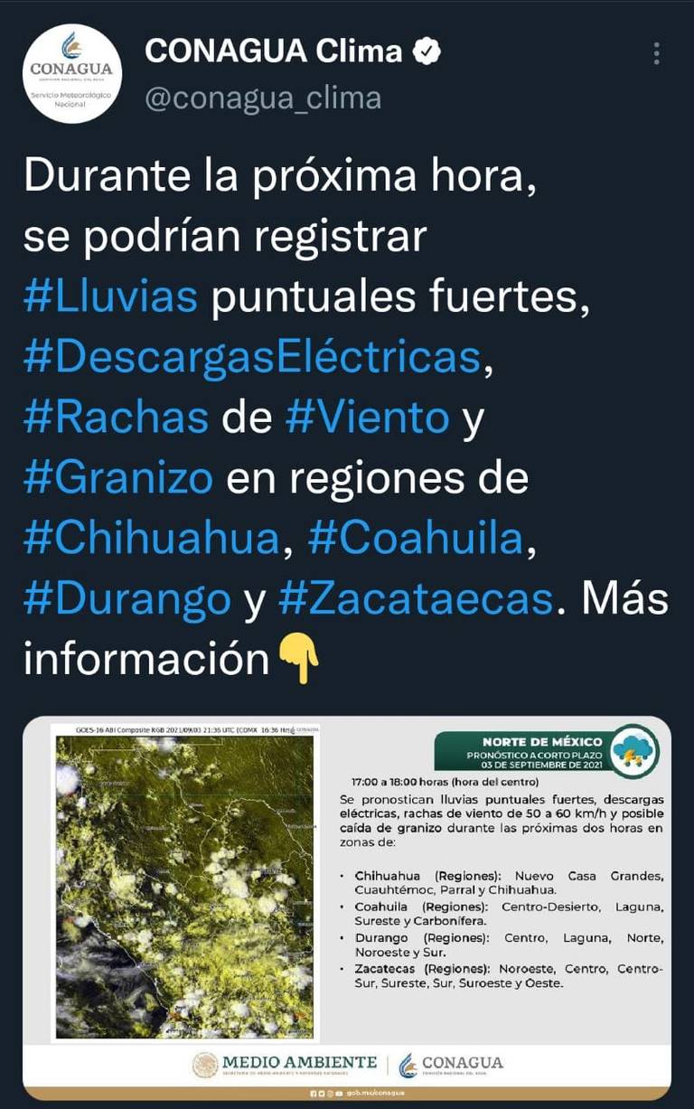 Pronostican lluvias fuertes en el estado Noticias SMN Conagua - El Heraldo  de Chihuahua | Noticias Locales, Policiacas, de México, Chihuahua y el Mundo
