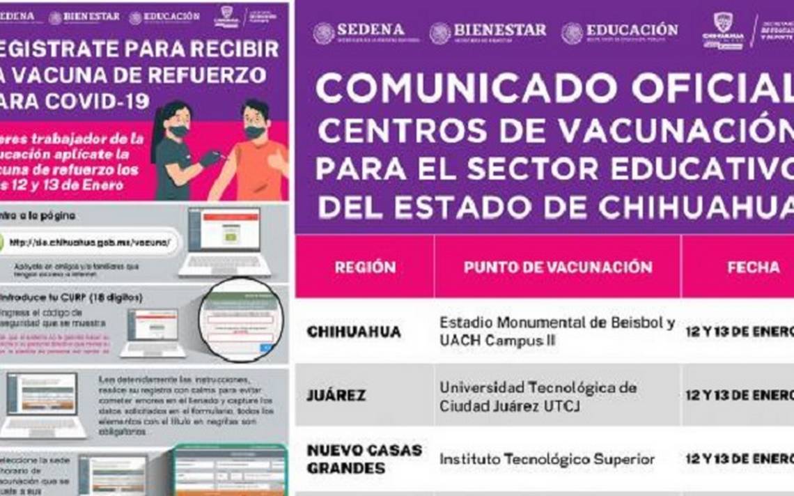 These are the vaccination points for teachers News Reinforcement Laggards Pandemic Contagions – El Heraldo de Chihuahua